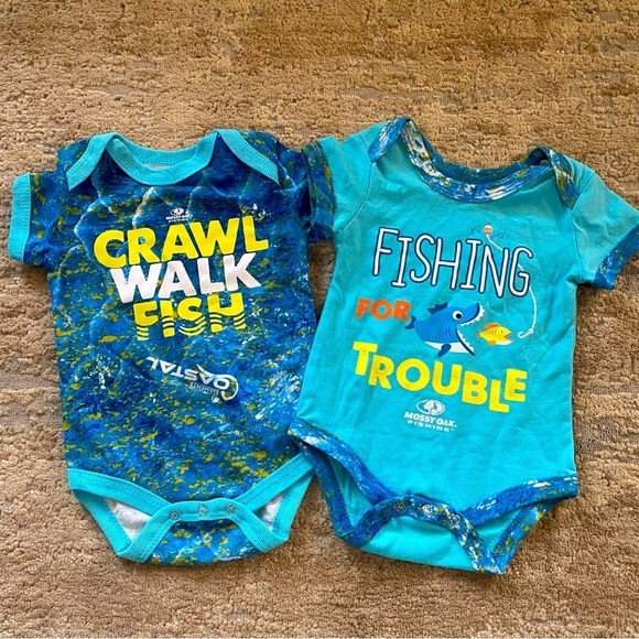 Mossy Oak Other - Mossy Oak Onesie Baby Grow Short Sleeve Fishing Outdoors Blue Unisex: 0-3 month